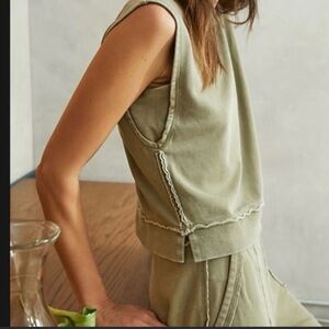 Anthropologie Daily Ritual two piece set, wide leg pant and top - Small